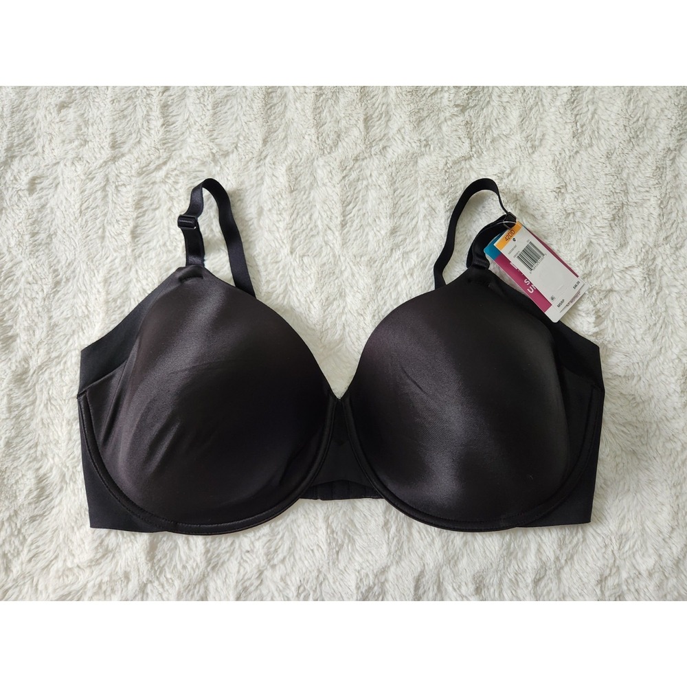 Olga by Warner's No Side Effects Underwire Bra 42DD Black GB0561A‎ NWT